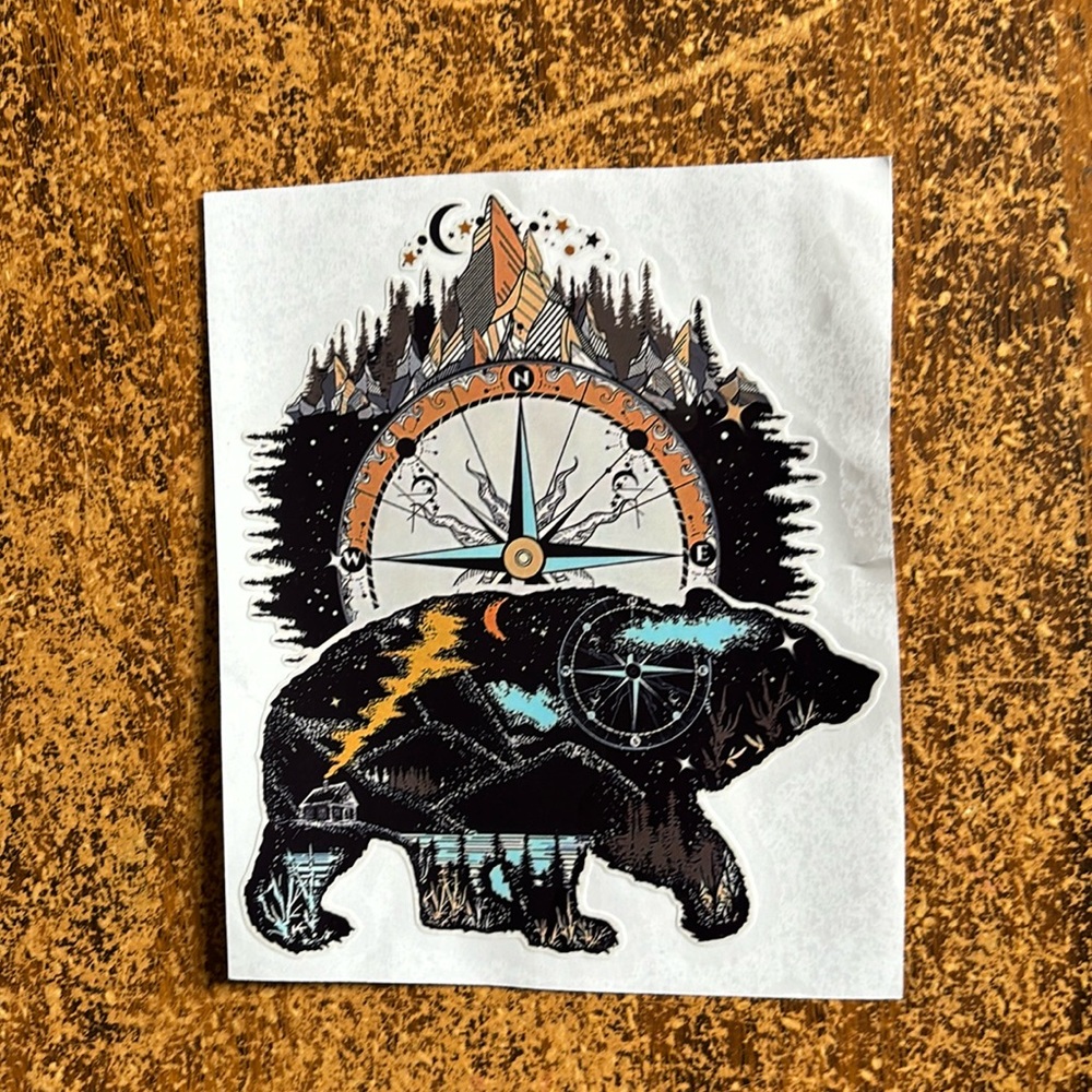 (3 for $20)Bear and Mountains Vinyl Decal Sticker - 5 Inches new